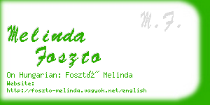 melinda foszto business card